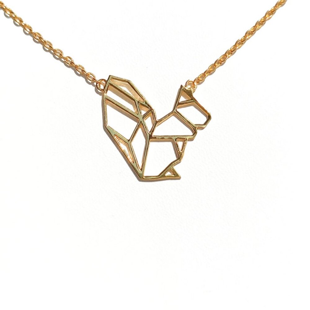 925 Sterling Silver Squirrel Necklace For Women – 18k Gold Plated For Layering